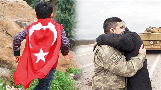 Bölgedeki çocuklar Türk bayraklarıyla askeri araçların arkasından koştu. Hassalı  vatandaşlar ise Türk askerlerini   sarılarak uğurladı.