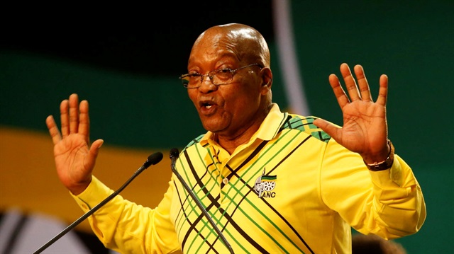File Photo: President of South Africa Jacob Zuma gestures during the 54th National Conference of the ruling African National Congress (ANC) at the Nasrec Expo Centre in Johannesburg