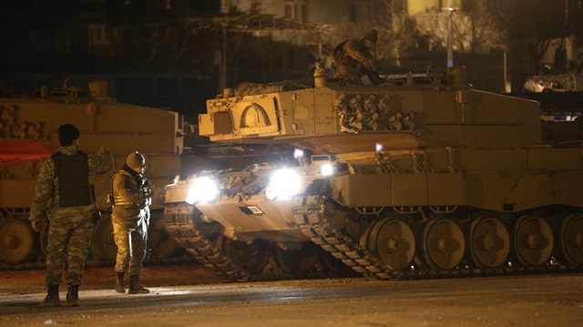 Military vehicles are transported to Kilis, Turkey as part of the Operation Olive Branch.