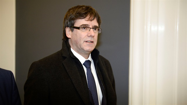 The Catalan separatist leader Carles Puigdemont arrives for a meeting with Danish members of Parliament, after being invited by the Faroese parliamentary member Magni Arge, at Christiansborg in Copenhagen