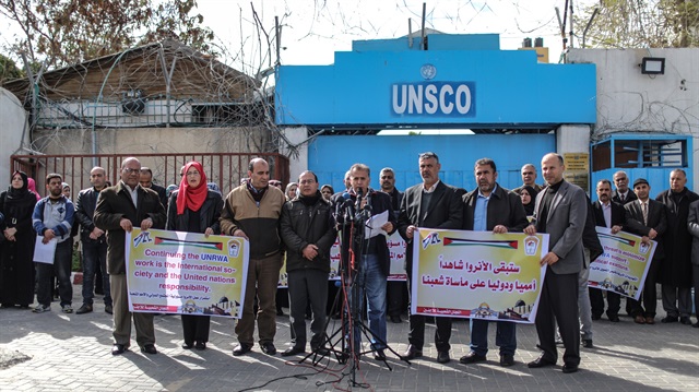 File Photo: Protest against US decision to suspend financial aid for UNRWA in Gaza