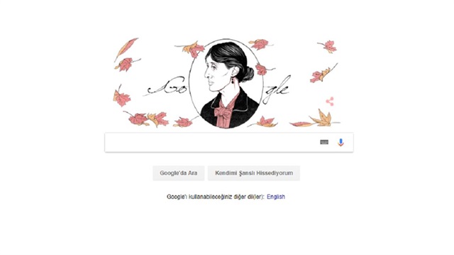 Özel günler için doodle hazırlayan Google, Virginia Woolf için de doodle hazırladı.