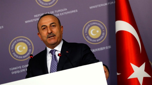 Turkish FM Çavuşoğlu speaks during a news conference in Istanbul