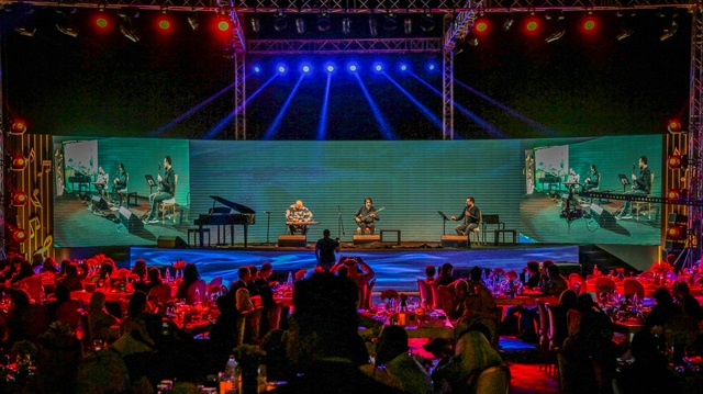 Taksim Trio, a popular Turkish instrumental group, performed on stage in the Saudi city of Jeddah on Thursday