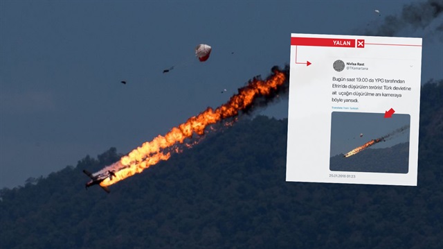 PKK, Malezya'da düşen akrobasi uçağını "Afrin" diye paylaştı.