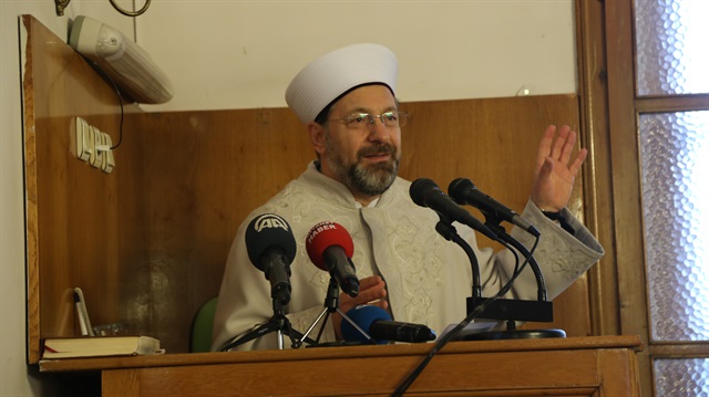 The head of Turkish Religious Affairs Ali Erbaş