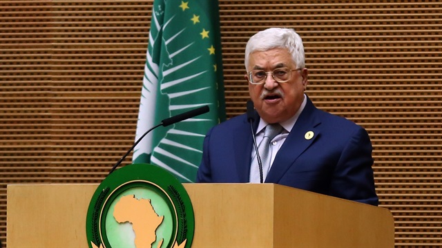 Palestinian President Mahmoud Abbas delivers a speech during the 30th African Union (AU) Heads of State and Government Summit in Addis Ababa, Ethiopia on January 28, 2018.