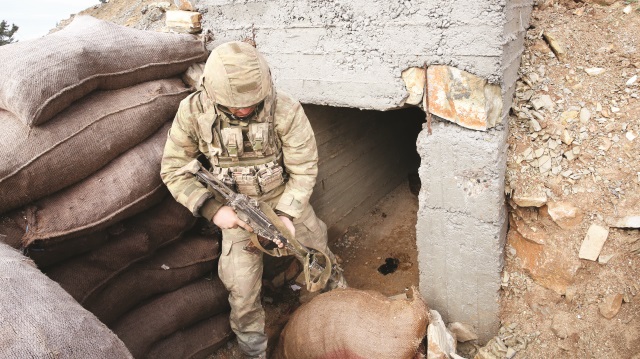 Zeytin Dalı Harekatı kapsamında terör örgütü PYD/PKK’ya ait tünel ve mevziler ele geçirildi.