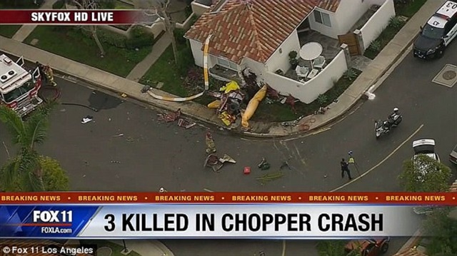 ABD'nin Kaliforniya eyaletinde bir helikopter evlerin üzerine düştü. 