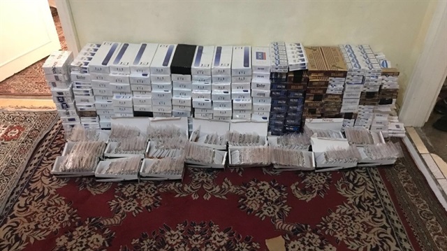 Kayseri'de ele geçirilen kaçak sigaralar