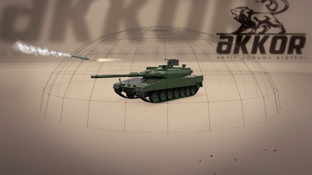 AKKOR sistemi devreye girdiğinde tankları saldırıdan koruyacak.