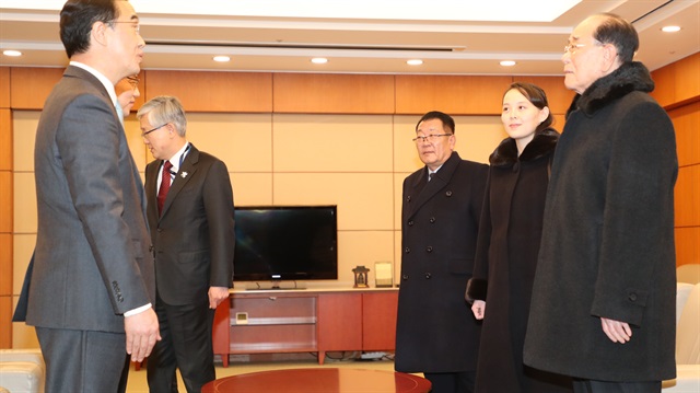 Kim Jong-un'un kız kardeşi Kim Yo-jong, olimpiyatlar için Güney Kore'ye geldi.