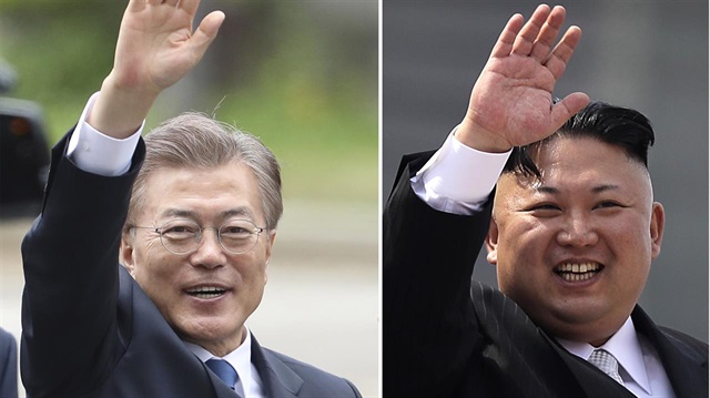 Güney Kore lideri Moon Jae-in ve Kuzey Kore lideri Kim Jong-un