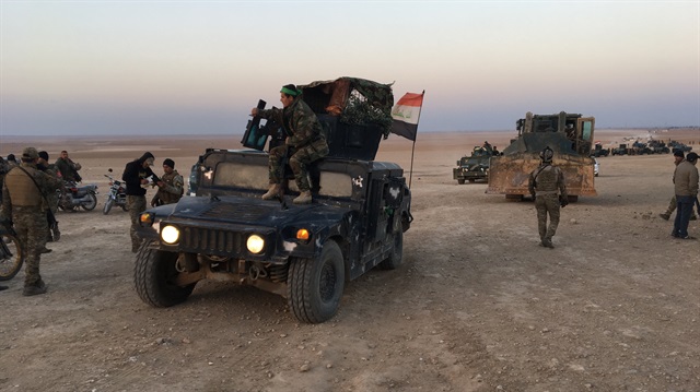 File Photo: Armored vehicles belonging to Iraqi forces are being dispatched to highlands in Kirkuk border, eastern Saladin province to launch an operation against Daesh terrorists in Saladin, Iraq on February 07, 2018.