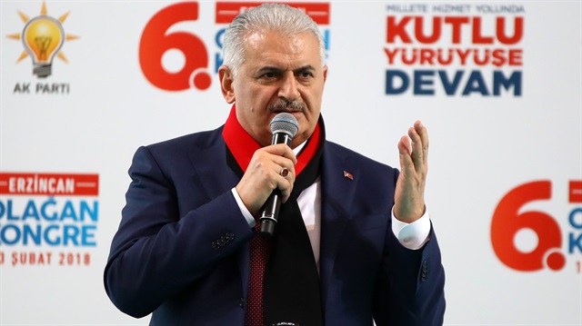 urkish Prime Minister Binali Yıldırım in Turkey's Erzincan