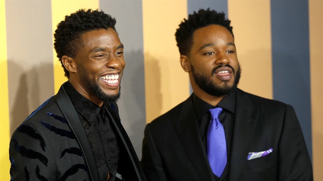 Actor Chadwick Boseman and Director Ryan Coogler arrive at the premiere of the new Marvel superhero film 'Black Panther' in London