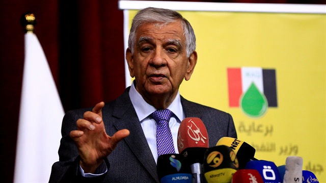 File Photo: Iraqi Oil Minister Jabar al-Luaibi speaks during news conference at the ministry of oil in Baghdad