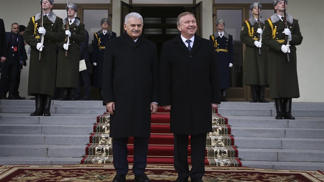 Başbakan Binali Yıldırım ve Belarus Başbakanı Andrey Kobyakov. 