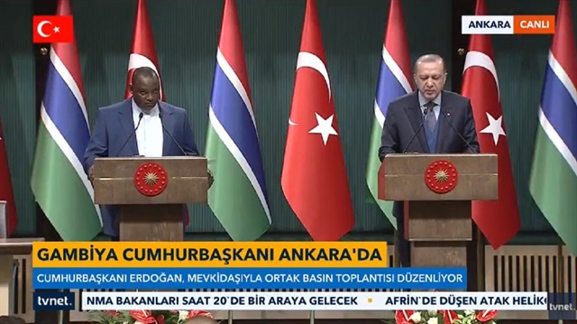 Cumhurbaşkanı Erdoğan ile Gambiyalı mevkidaşı Adama Barrow