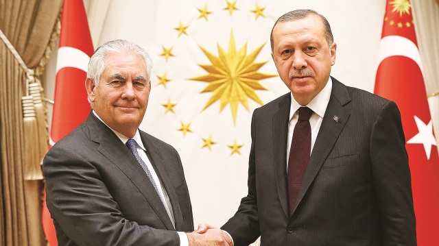 Cumhurbaşkanı Erdoğan, ABD Dışişleri Bakanı Tillerson'ı ağırladı.