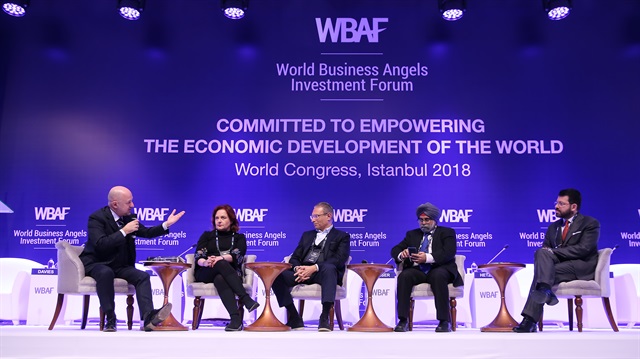 Paolo Sironi, FinTech Thought Leader speaks during the Expected Outputs of WBAF 2018 panel within the World Business Angels Investment Forum (WBAF) at Swissotel on February 19, 2018 in Istanbul, Turkey.