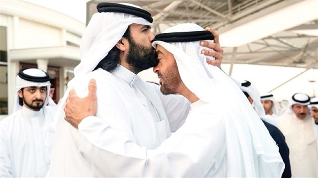 Mohammed bin Rashid and Mohamed bin Zayed receive Sultan bin Suhaim Al-Thani