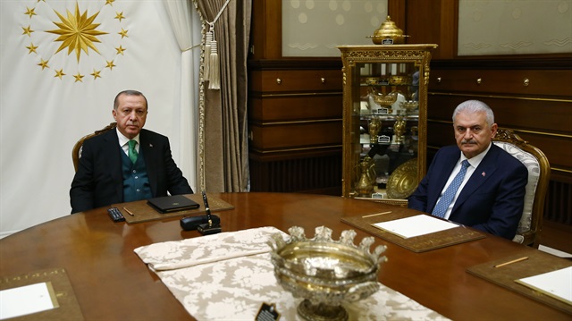 Cumhurbaşkanı Erdoğan, Başbakan Yıldırım'ı kabul etti.