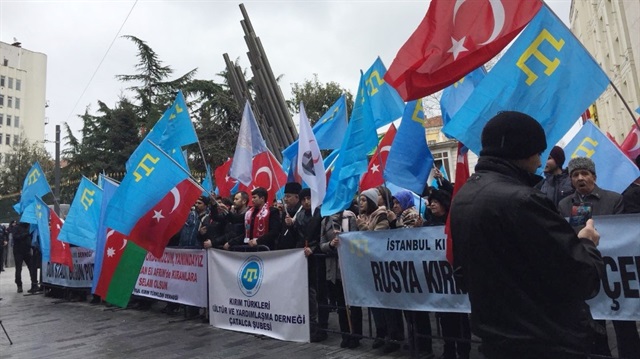 Kırım Tatar Türklerinden Rusya’ya protesto