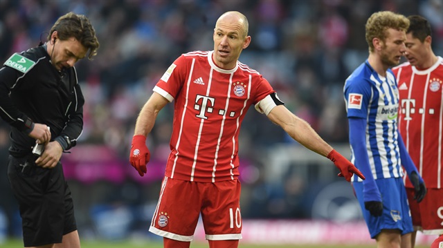 Robben bu sezon Bayern formasıyla çıktığı 26 maçta 5 gol atarken 8 de asist kaydetti.
