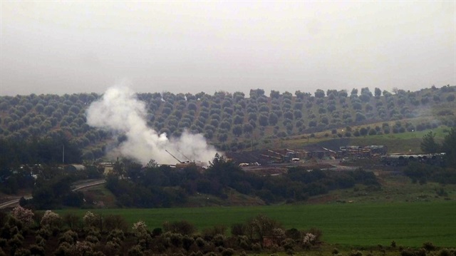 Afrin'de terör hedefleri tanklarla vuruldu