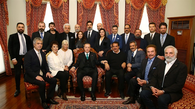Cumhurbaşkanı Recep Tayyip Erdoğan sanatçıları kabul etti.
