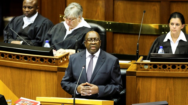 File Photo: Former Finance Minister Nhlanhla Nene delivers his 2015 Budget Speech at Parliament in Cape Town