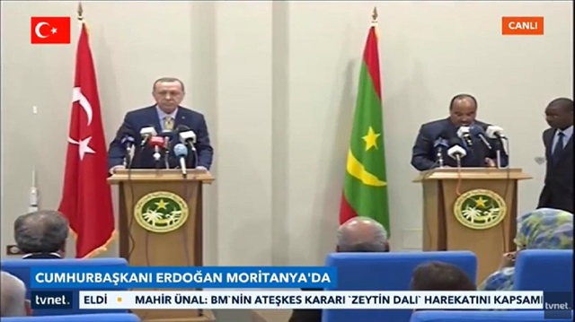 Cumhurbaşkanı Erdoğan, Moritanya Cumhurbaşkanı Abdulaziz ile ortak basın toplantısı düzenledi.