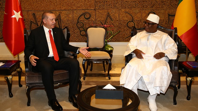 Cumhurbaşkanı Erdoğan, Malili mevkidaşı İbrahim Boubacar Keita ile bir araya geldi.