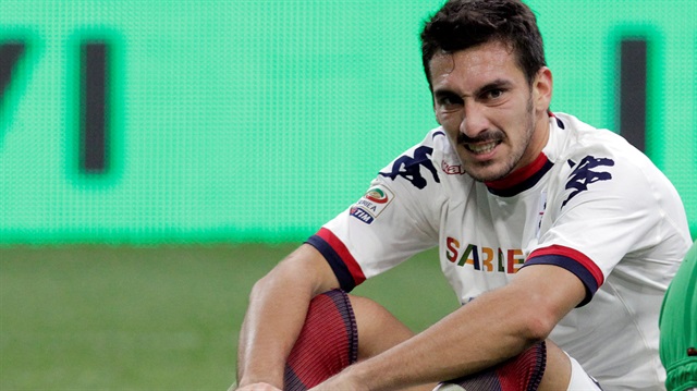 File Photo: Cagliari's Astori reacts after scoring an own goal against Inter Milan during their Italian Serie A soccer match in Milan