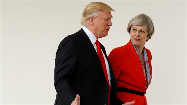 İngiltere Başbakanı May ve ABD Başkanı Trump 