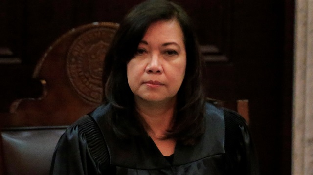 File Photo: Supreme Court Chief Justice Maria Lourdes Sereno hits a gavel signifying the start of the oral arguments on the consolidated petitions to declare Philippine President Rodrigo Duterte's drug war unconstitutional at the Supreme Court in Manila, Philippines November 21, 2017.