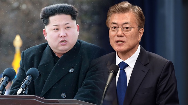 Kuzey Kore lideri Kim Jong-un'un, Güney Kore Devlet Başkanı Moon Jae-in