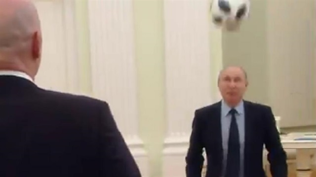 Rusya Devlet Başkanı Putin ülkesinde düzenlenecek Dünya Kupası için kamera karşısında geçti.