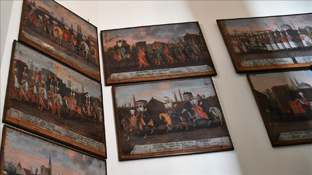 The 17th-century paintings illustrating a hunting expedition by the nineteenth Ottoman Sultan Mehmed IV are being exhibited in a museum in the Sweden