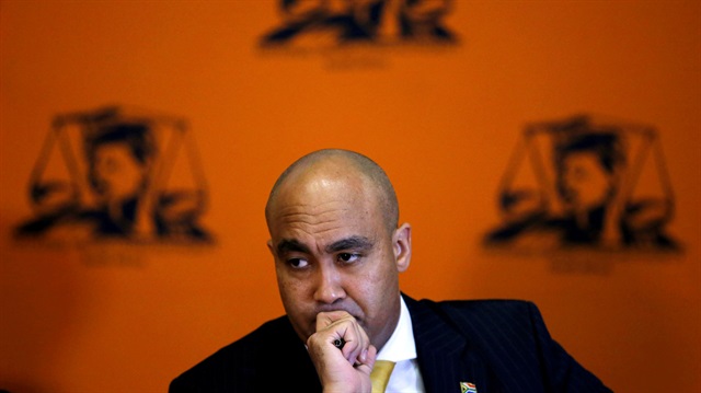 File Photo: Head of the National Prosecuting Authority, Shaun Abrahams gestures during a media briefing in Pretoria, South Africa, October 31,2016. 