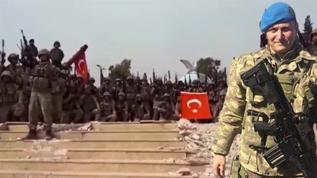 TSK ve ÖSO unsurları Afrin merkezde Komando Marşı'nı okudu.