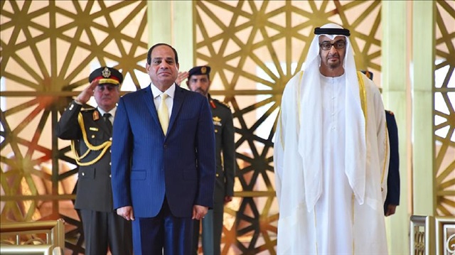 President of Egypt Abdel Fattah el-Sisi (L) meets Crown Prince of Abu Dhabi Mohammed bin Zayed Al Nahyan (R) in Abu Dhabi, United Arab Emirates on December 1, 2016