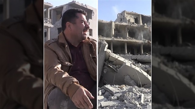 ناصر فؤاد فقد اثننين من أقربائه جرّاء الانفجار، ذرف الدموع ووجه عبارات التنديد للتنظيم الإرهابي باللغة الكردية - الأناضول