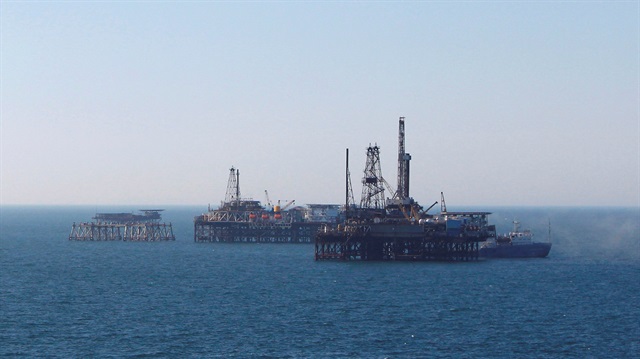  oil platform in the Caspian Sea