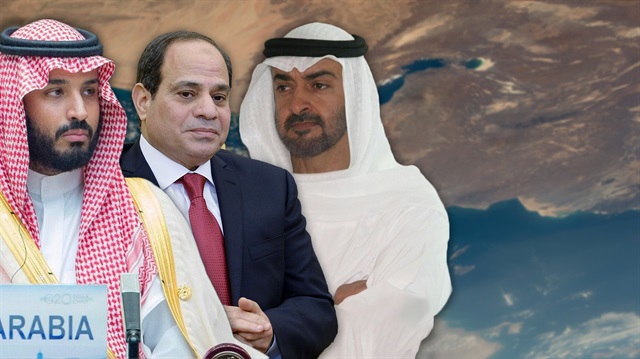 Suudi Arabistan Prensi Muhammed bin Selman, Mısır Cuımhurbaşkanı Abdülfettah el-Sisi ve Abu Dabi Prensi Muhammed bin Zahed El-Nahyan
