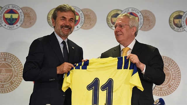 Fenerbahçe Teknik Direktörü Aykut Kocaman (solda) ve Başkanı Aziz Yıldırım.
