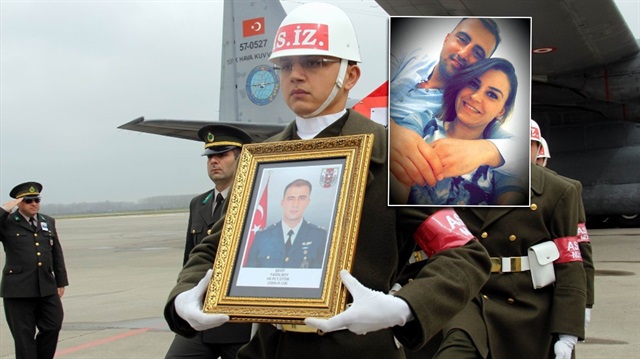 Şehit pilotun cenazesi gözyaşlarıyla karşılandı