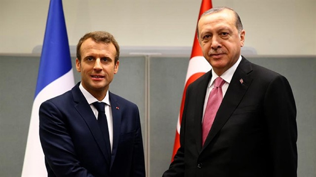 President Recep Tayyip Erdoğan with his French counterpart Emmanuel Macron