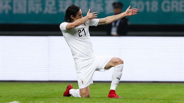 Cavani'nin gol sevinci.